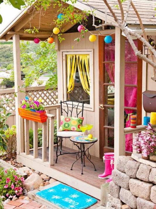 10_Awesome_Kids_Cubby_Houses_boho chic cubby