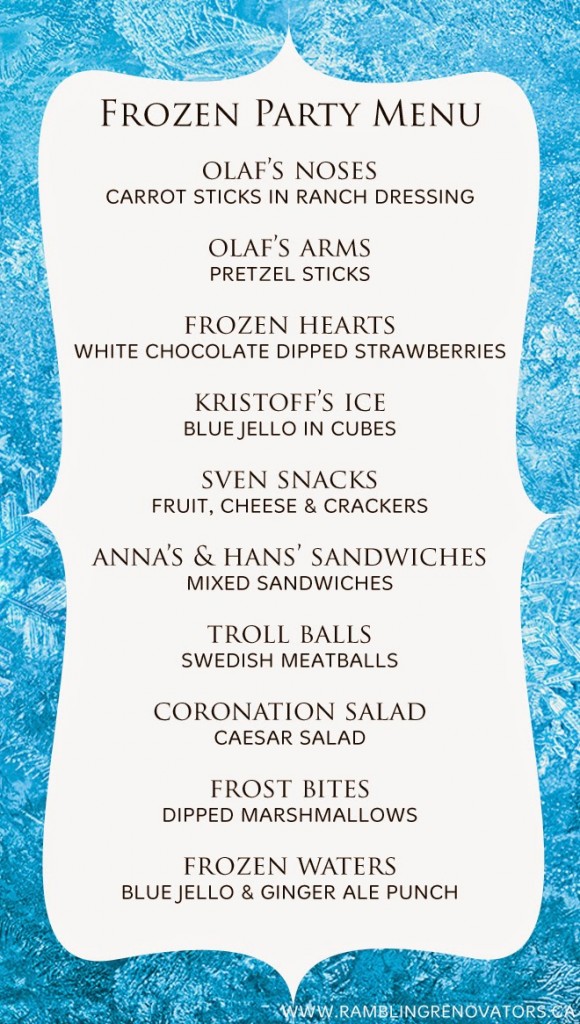 disney-frozen-party-menu