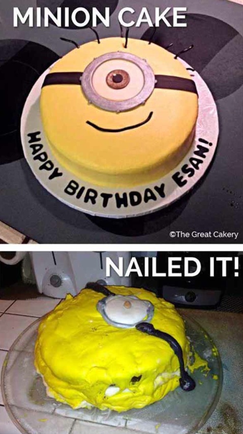 hilarious birthday cake disasters minion 14