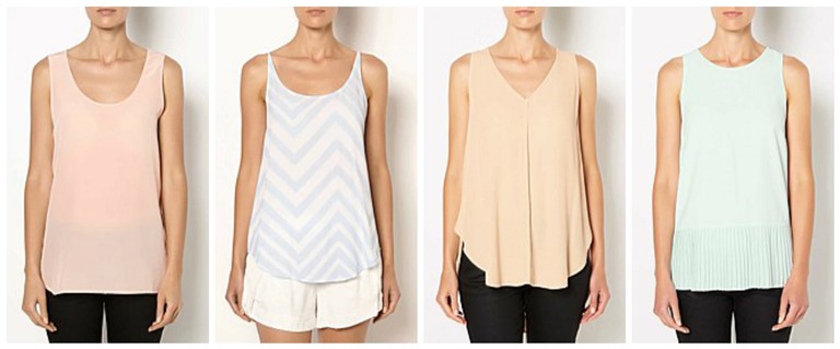 Pastel tops starting from the left: Witchery