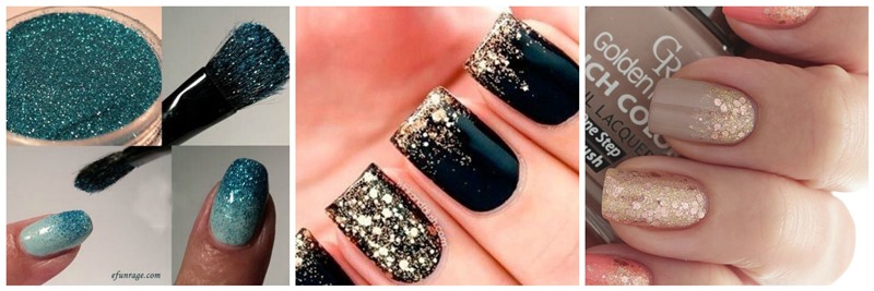 Image Source from Left to right: Blue Ombre Sparkle, Black and Gold Sparkle, Beige & Gold Sparkle