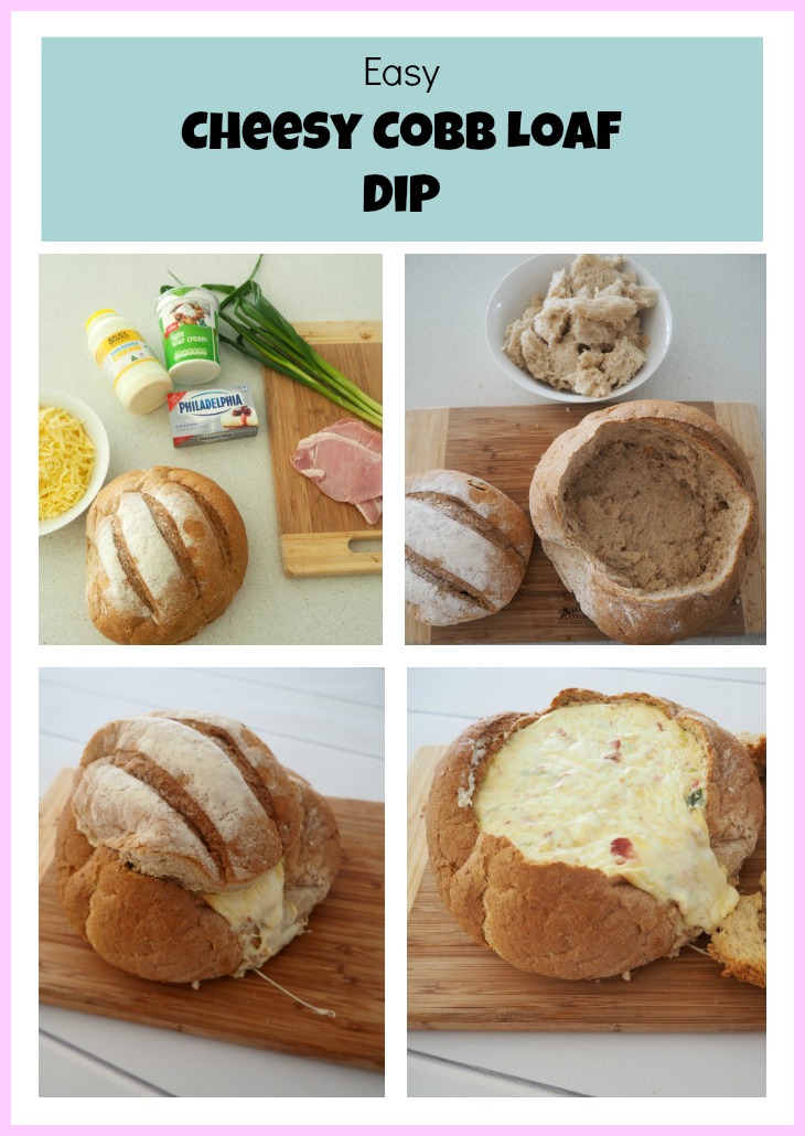 Cheesy Cobb Loaf Dip collage
