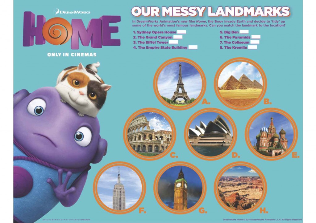 HOME Our Messy Landmarks Activity Sheet