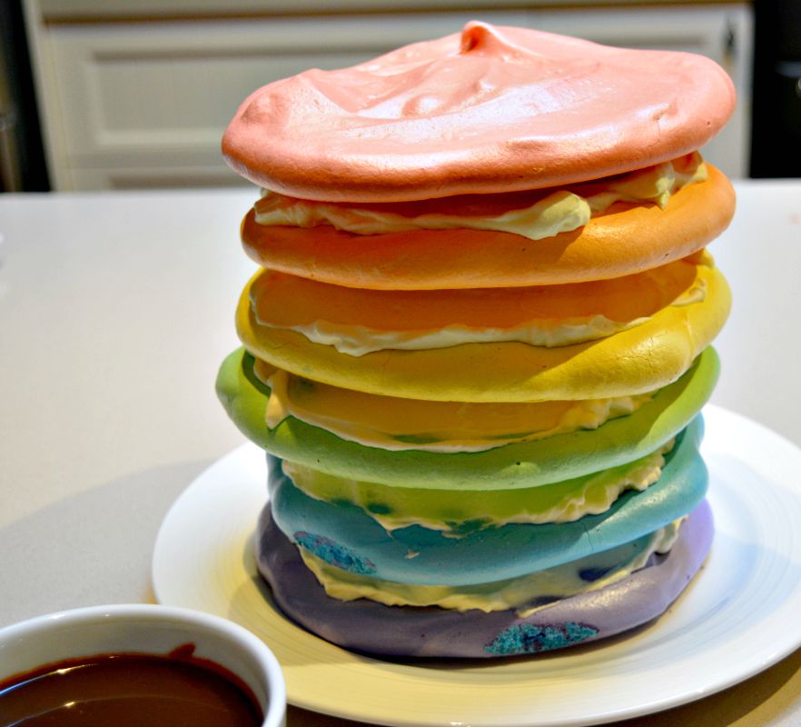 rainbow meringue cake
