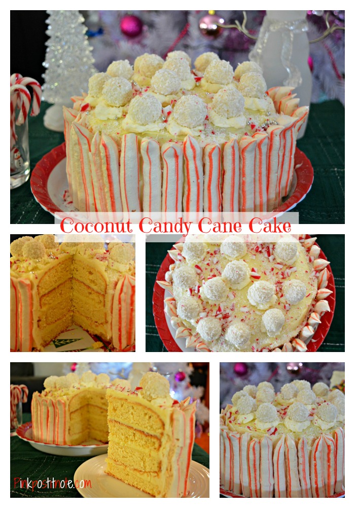 Coconut candy cake collage