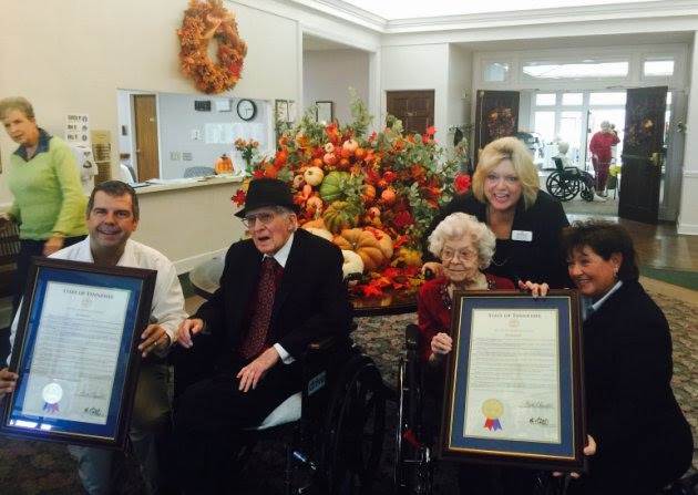 married couple of 76 years celebrate 100th Birthday