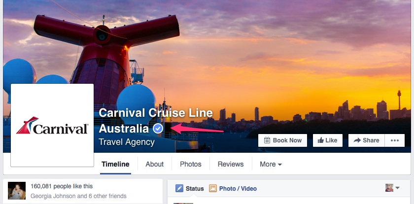 carnival cruises signs its a Facebook scam