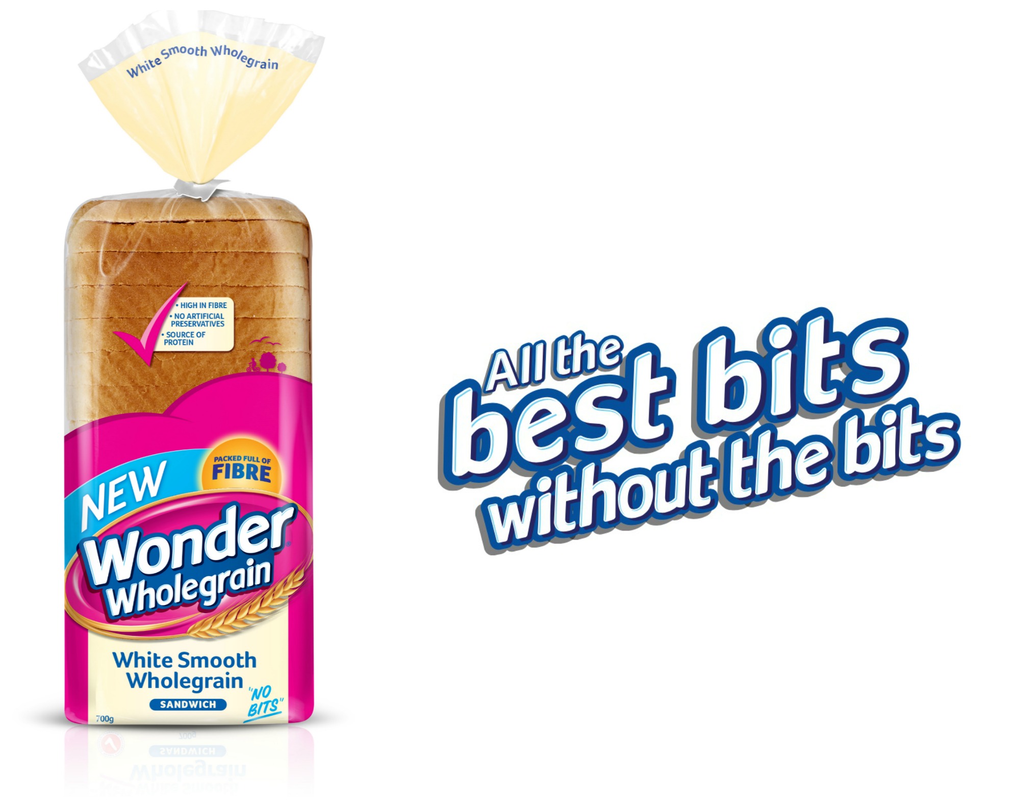 Wonder wholegrain smooth bread no bits