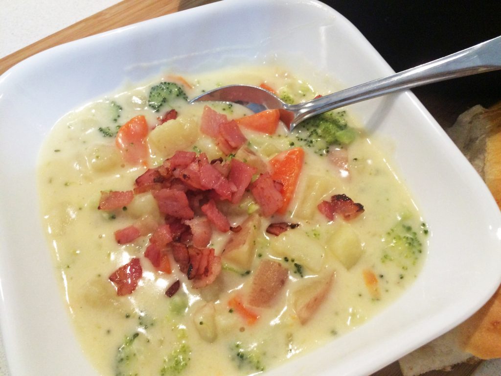 cheesy potato broccoli soup
