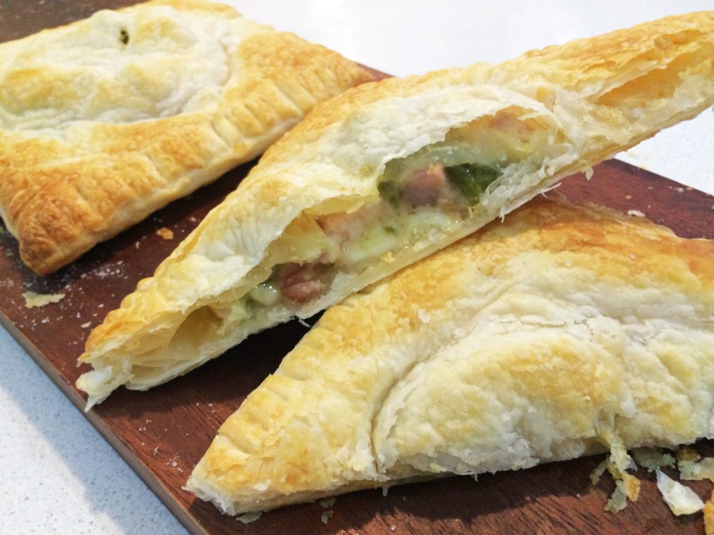 Chicken bacon asparagus camembert hand pies