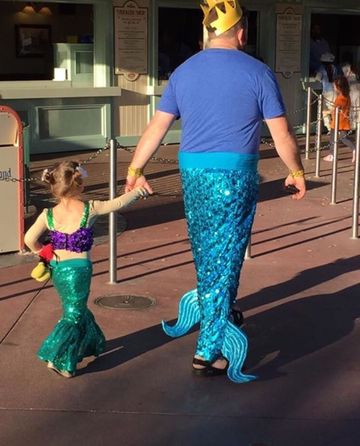 dad and daughter mermaid