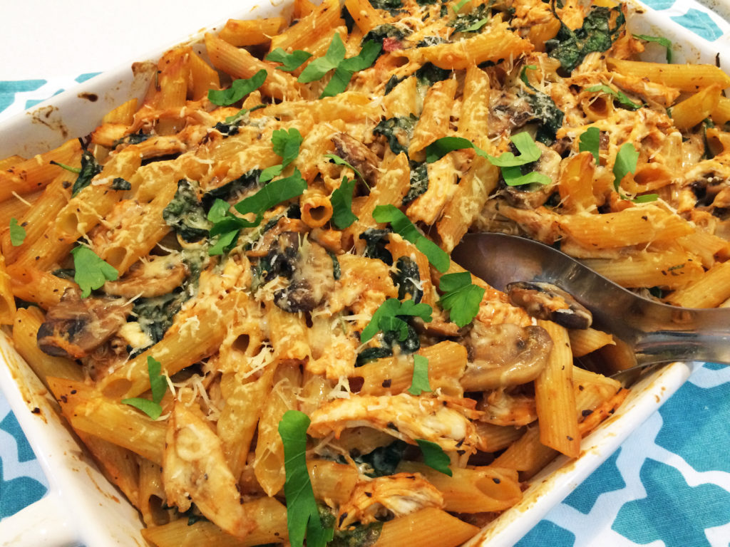 roast-chicken-and-mushroom-pasta-bake