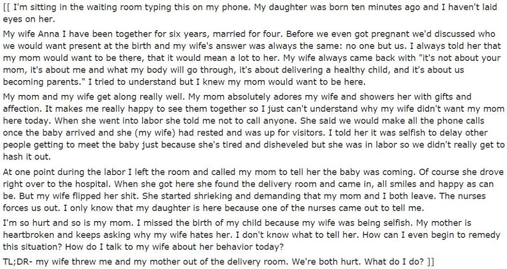 Mother In Law Gatecrashes the Delivery Room - Oh Hell No! - Mumslounge