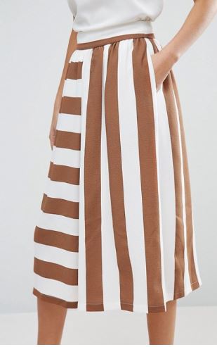 ASOS Brown Stripe Culotte Pants