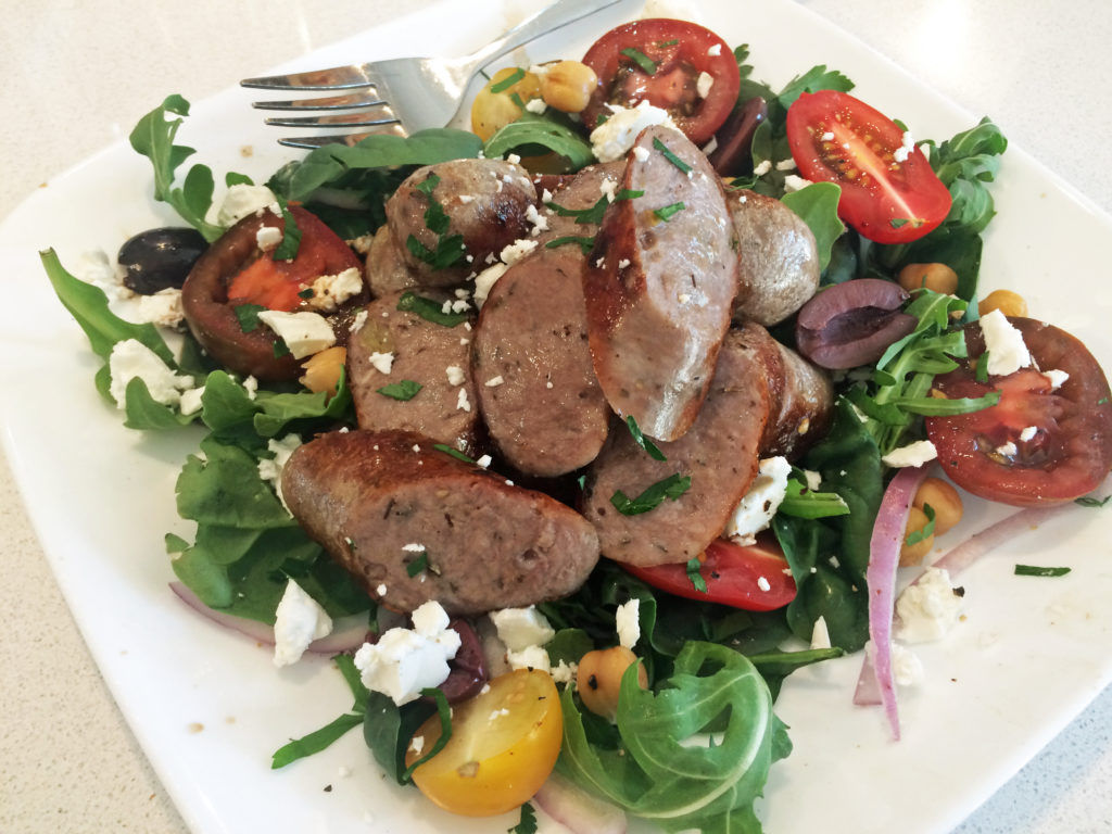 Greek-Style Lamb Sausage Salad - Mumslounge