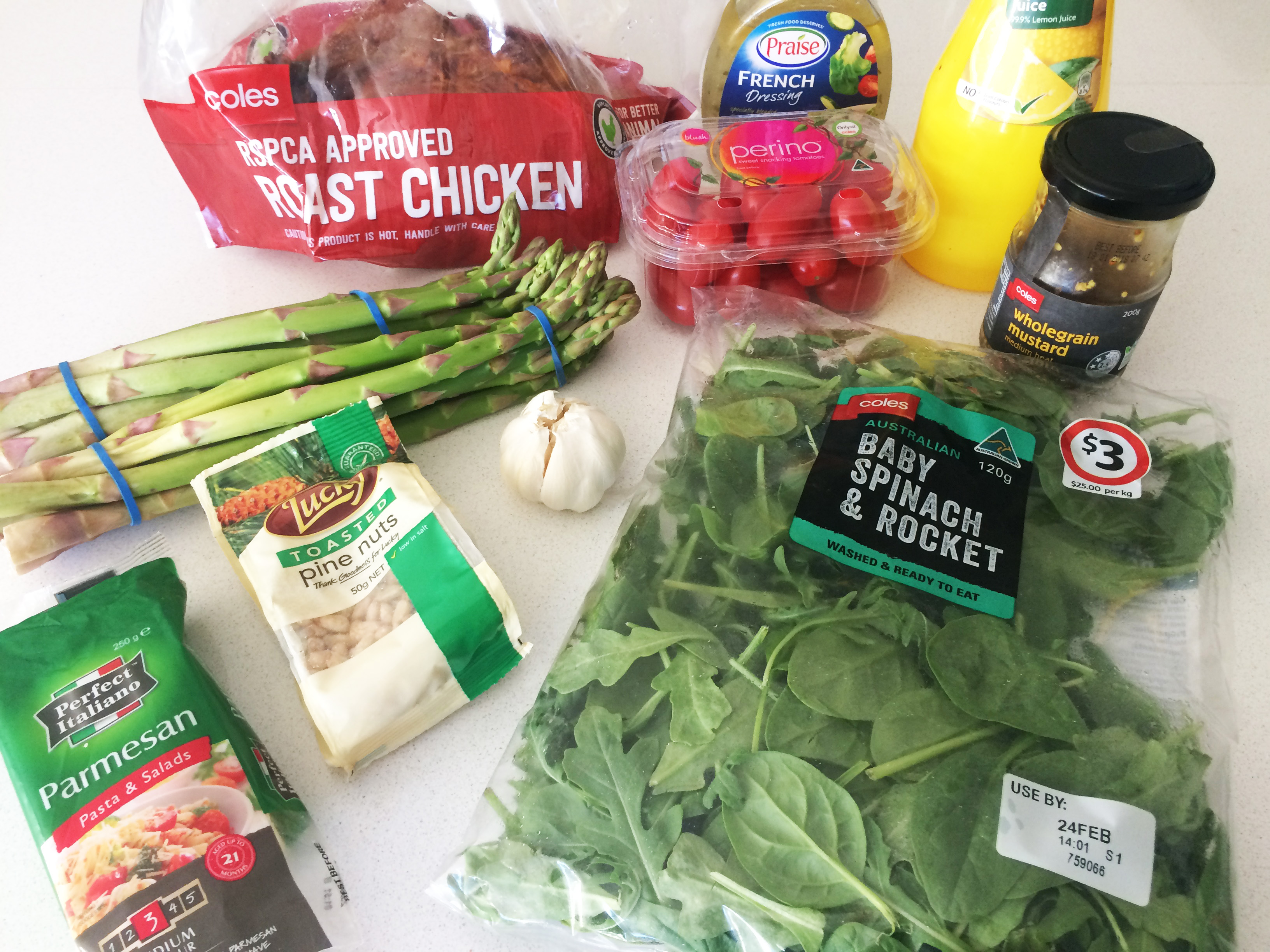 chicken & asparagus green salad
