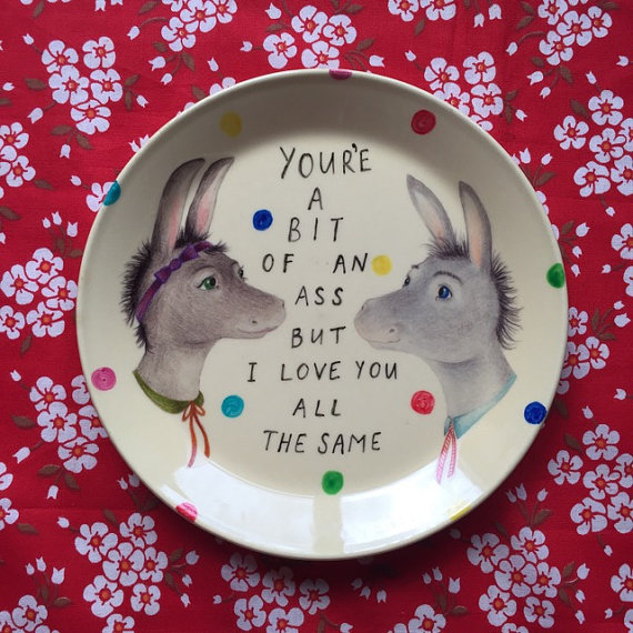 ass valentine's day plate