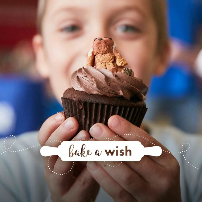 baking a cake for bake a wish